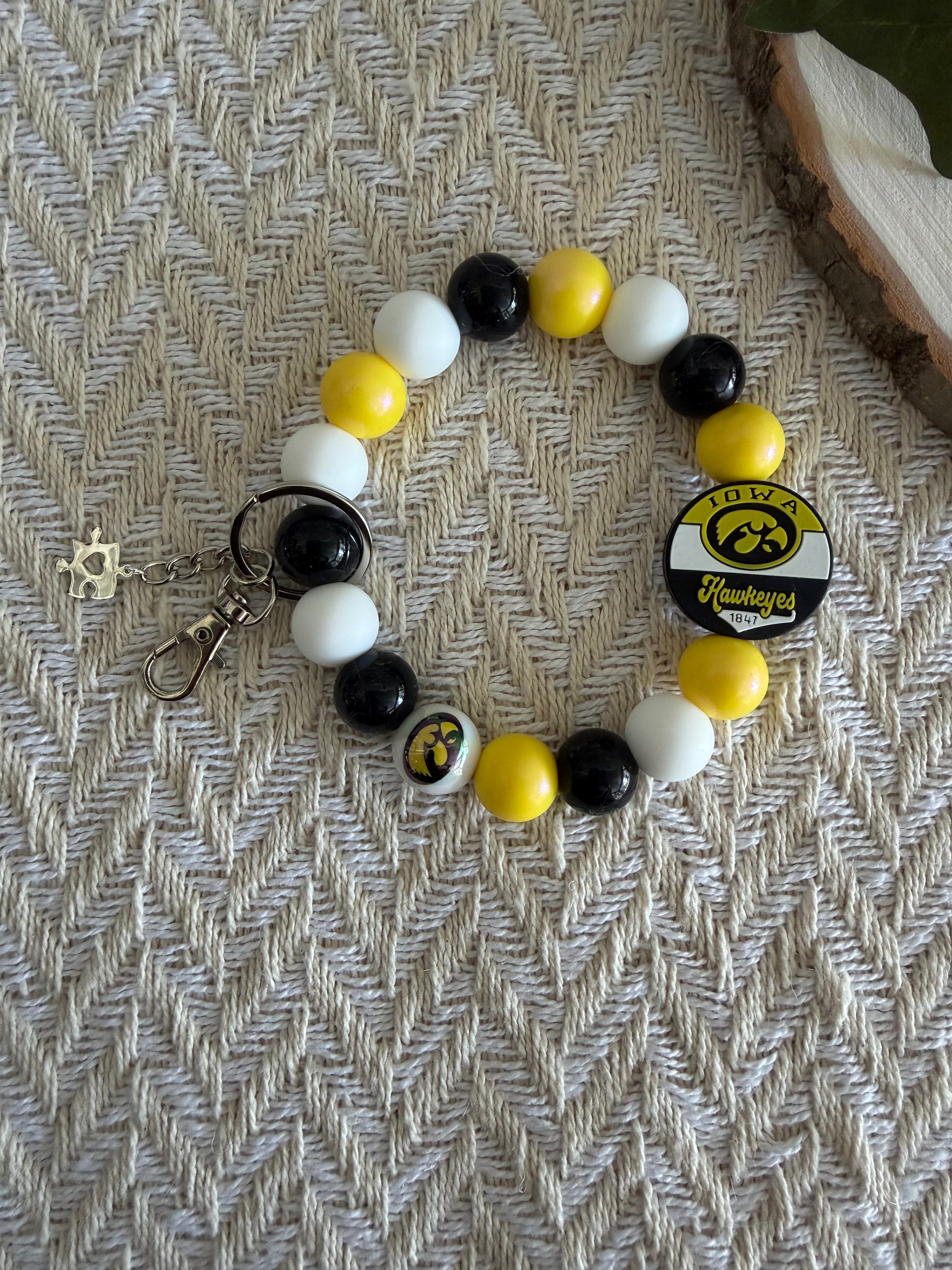 Iowa Hawkeyes Wristlet Keychain