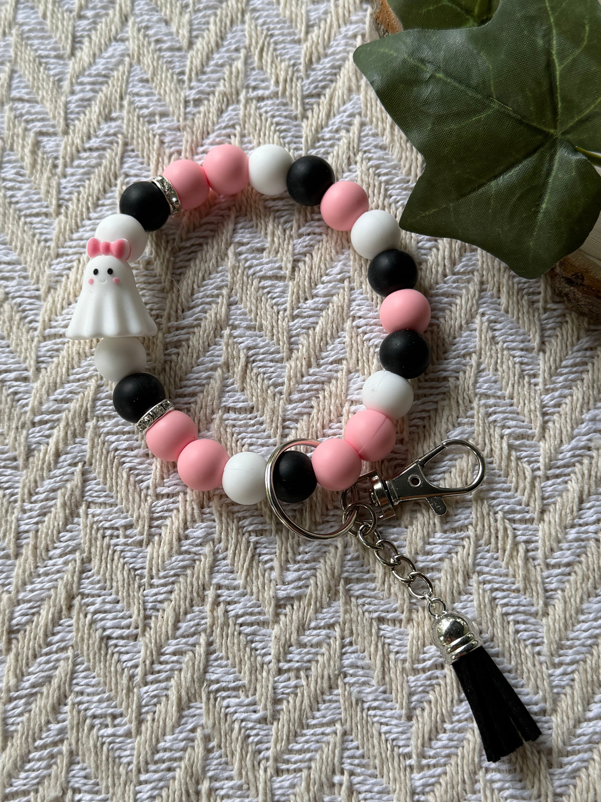 Blushing Boo Wristlet Keychain