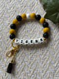 Black & Gold Tigers Wristlet Keychain