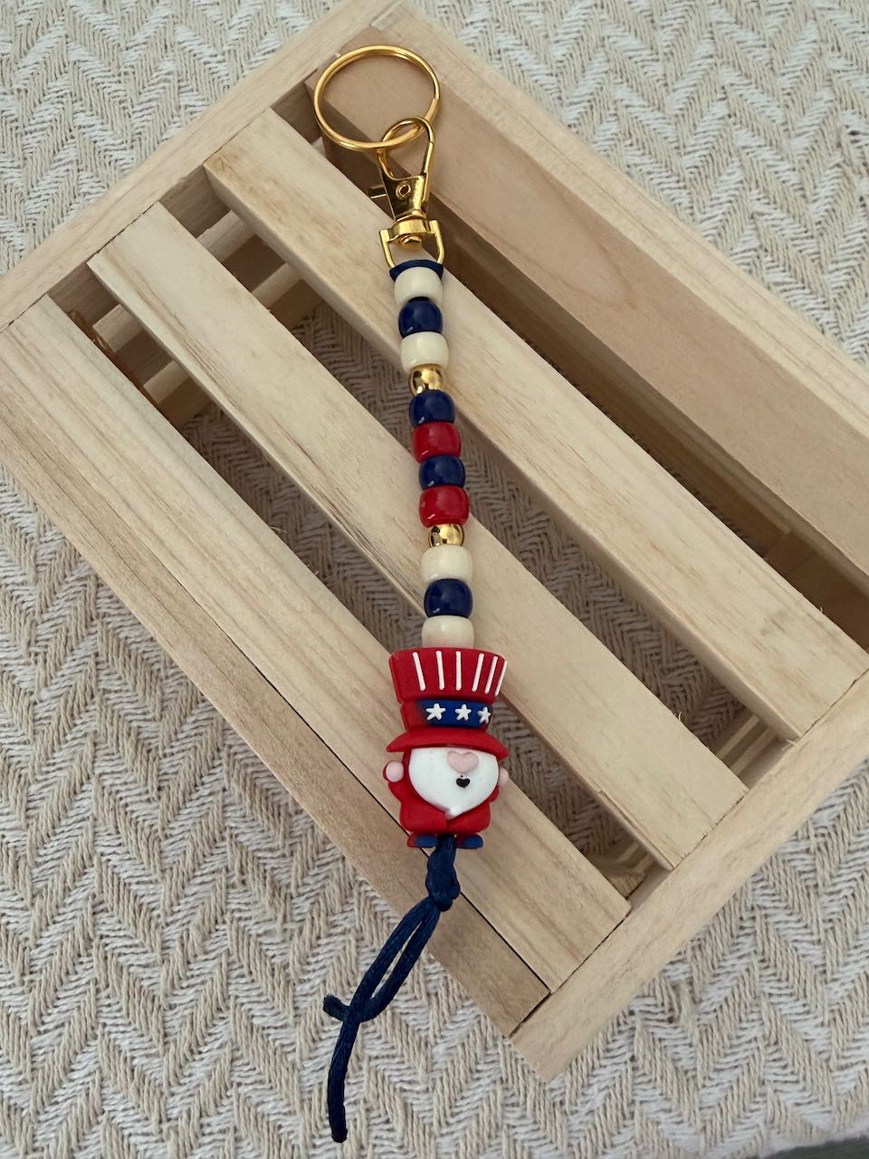 Uncle Sam Gnome Keychain